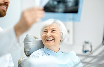 patient having dental implant consultation
