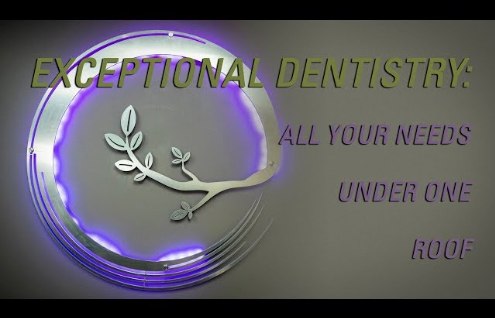 Exceptional Dentistry logo with text saying all your needs under one roof