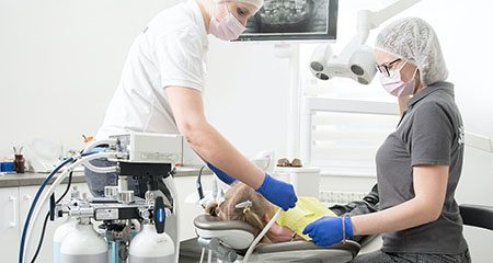 Child benefiting from nitrous oxide at dentist
