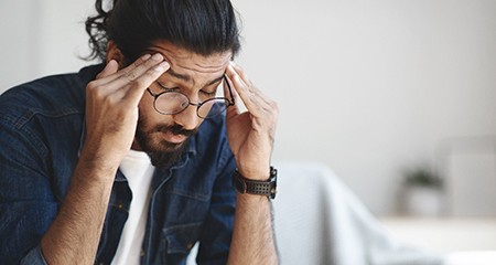 Man with a headache