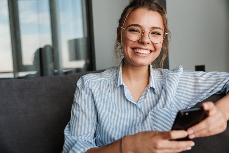 person with veneers smiling